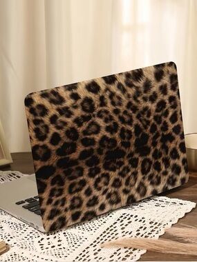 Leopard Print Laptop Cover - Brown & Black